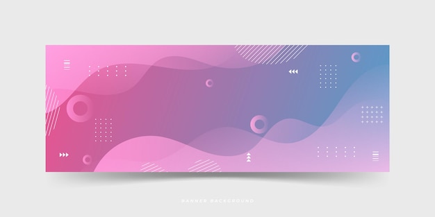 background banner colorful pink and blue gradationwave effectmemphis stylegeometric