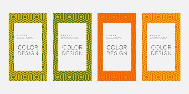 Background banner geometric line color design vector vertical banner set