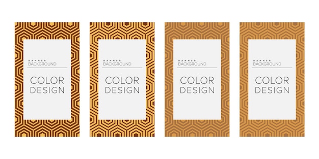Background banner geometric line color design vector vertical banner set