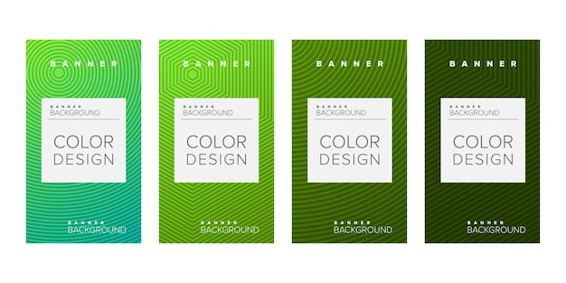 Background banner geometric line color design vector vertical banner set