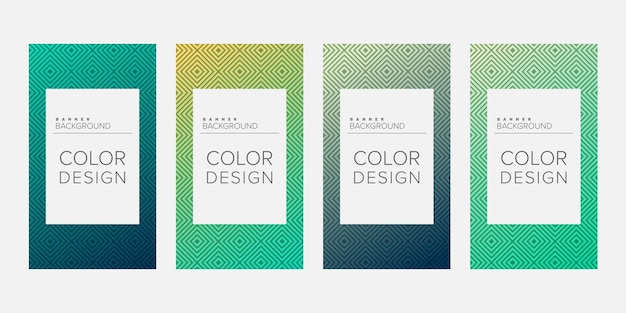 Background banner geometric line gradient color design vector vertical banner set