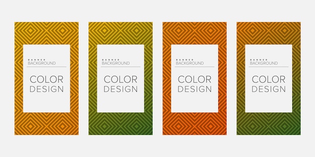 Background banner geometric line gradient color design vector vertical banner set