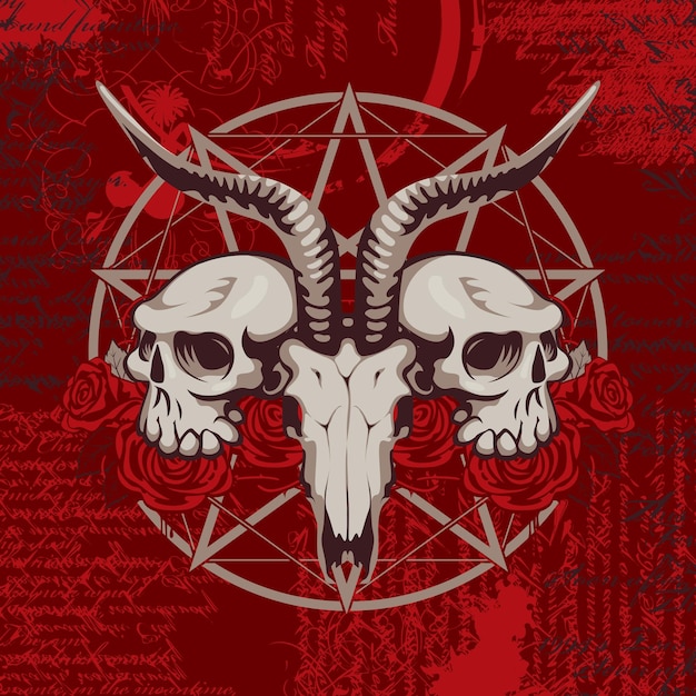 background banner with occult symbols