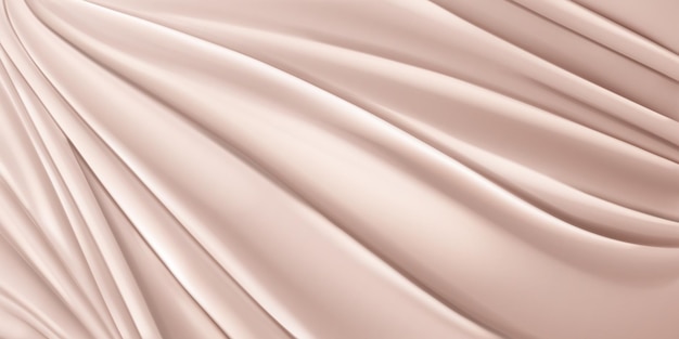 Background of beige fabric with many folds