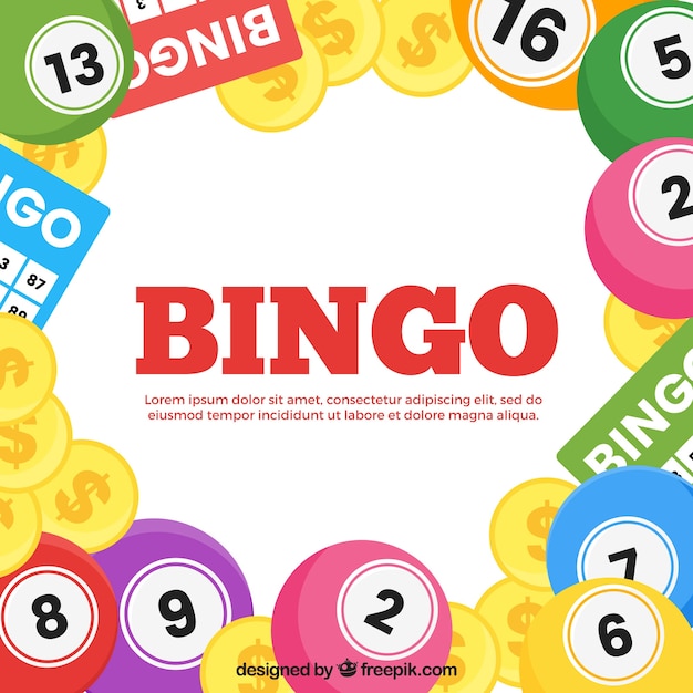 Vector background of bingo balls and coins