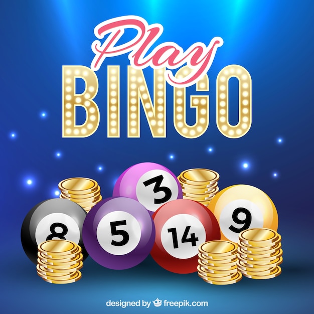 Vector background of bingo balls in realistic style