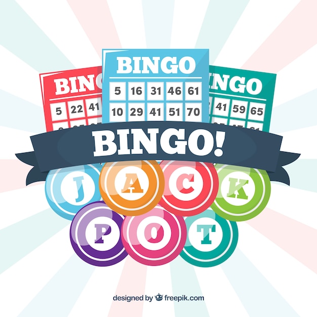 Vector background of bingo balls with ballots