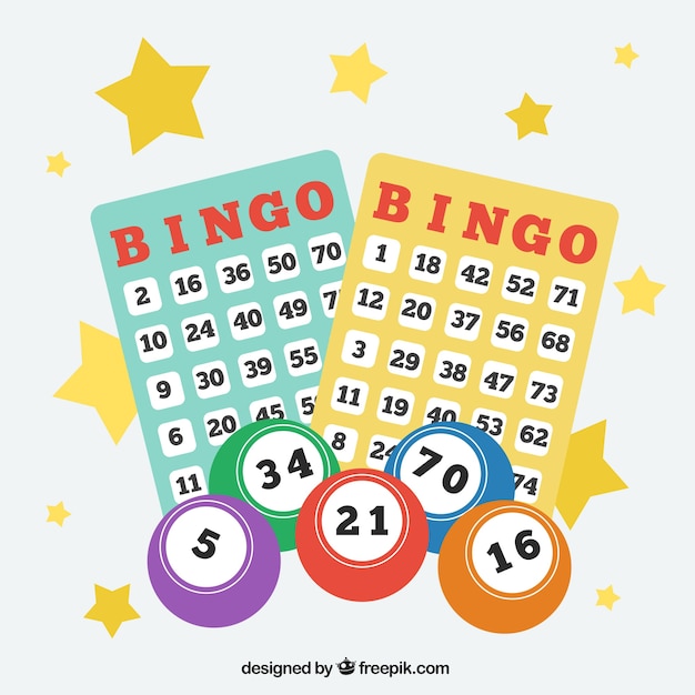 Vector background of bingo balls with numbers