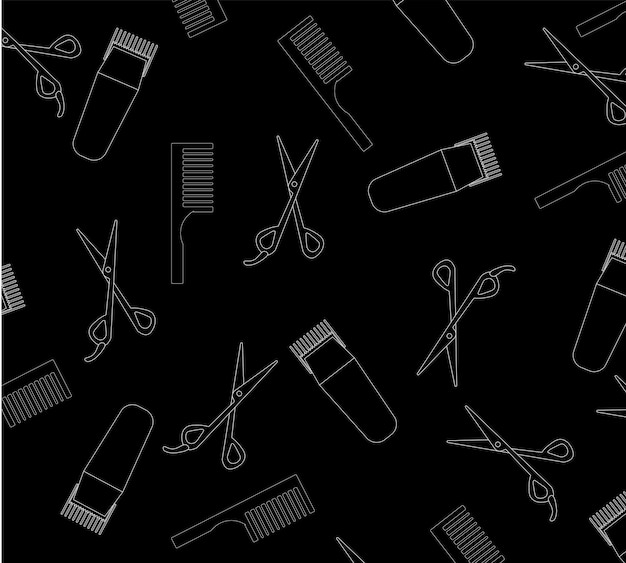 background Black Barber shop tools