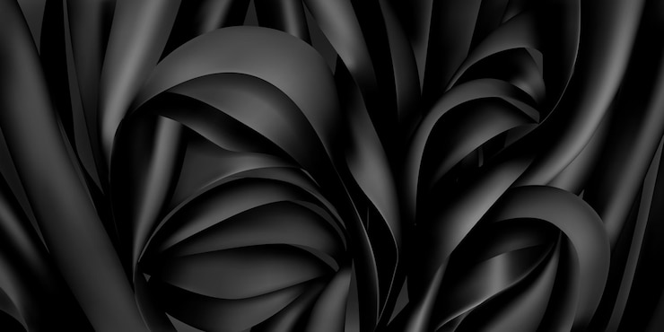 Vector background of black silk or paper ribbons