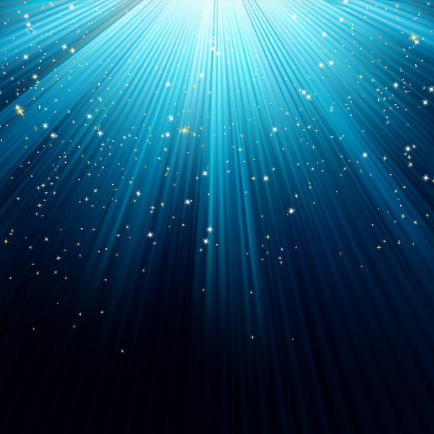 Background of blue luminous rays.