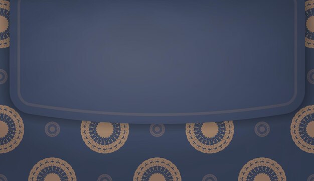 Background in blue with abstract brown ornament and space for text