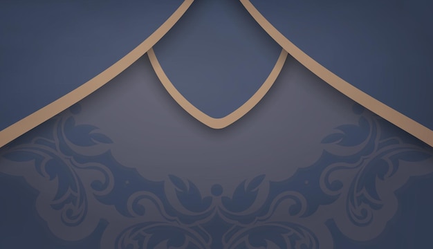 ロゴデザインのギリシャの茶色の装飾品と青の背景