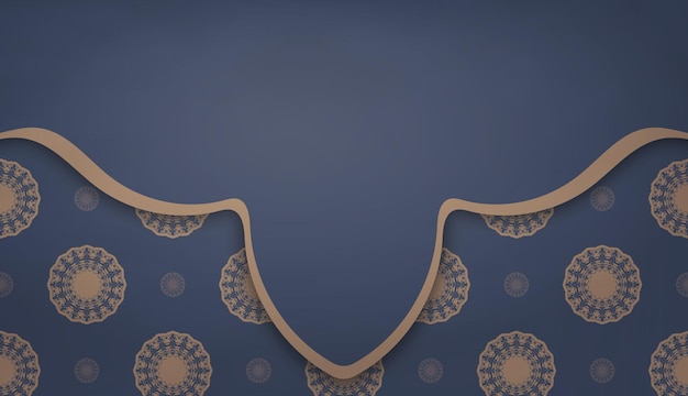 Background in blue with greek brown pattern for design under your text