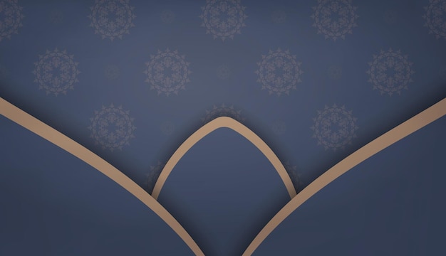 로고 또는 텍스트 아래 디자인을 위한 인도 갈색 장식이 있는 파란색 배경