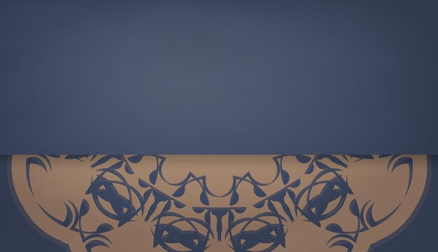 Background in blue with indian brown pattern for design under your text