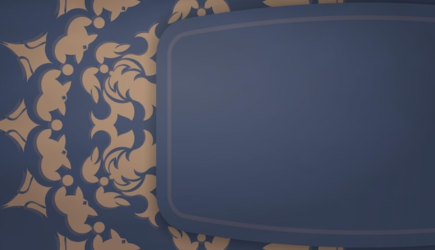 Background in blue with vintage brown ornaments and space for your logo or text