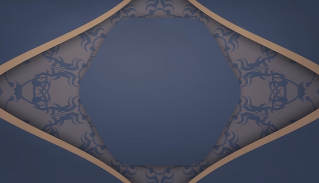 Background in blue with vintage brown pattern for design under your logo or text