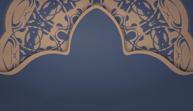 Background in blue with vintage brown pattern and place under your text