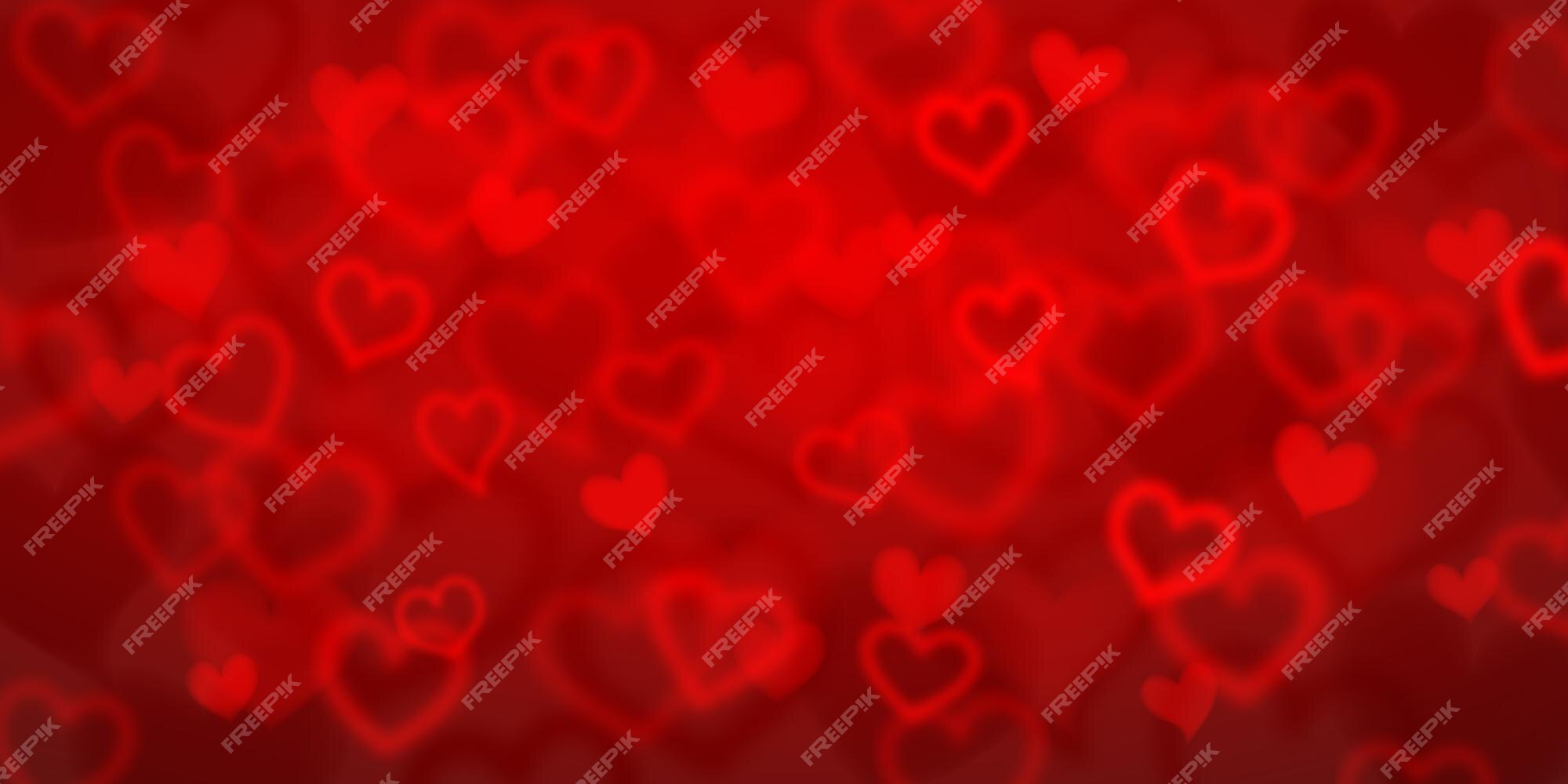 Premium Vector | Background of blurry hearts in red colors valentine's ...