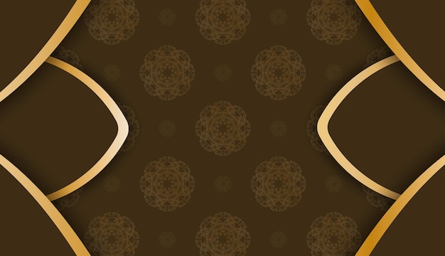 Background in brown color with abstract gold pattern for design under your logo