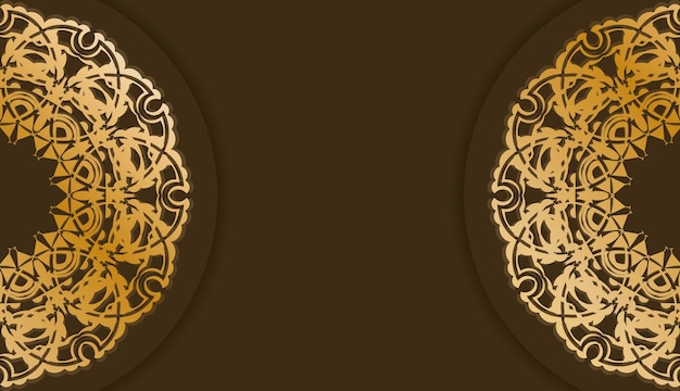 Background in brown color with abstract gold pattern and space for your logo or text