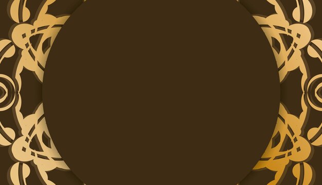 Background in brown color with antique gold ornaments and place for logo or text