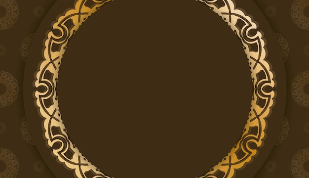 Background in brown color with Greek gold ornaments and space for your logo or text