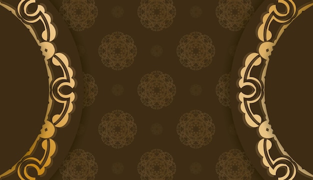 Background in brown color with Greek gold ornaments and space for your logo