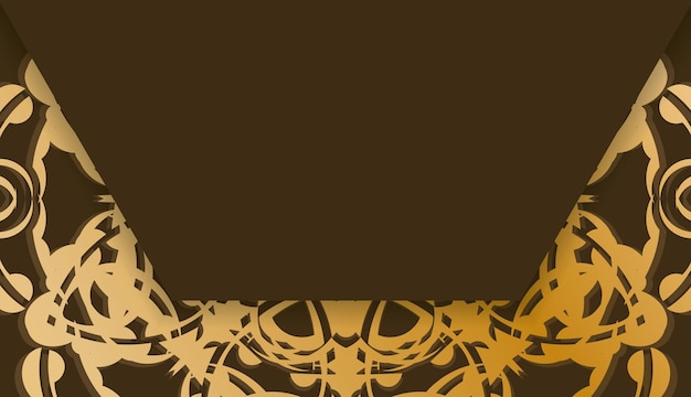 Background in brown color with greek gold pattern for logo design