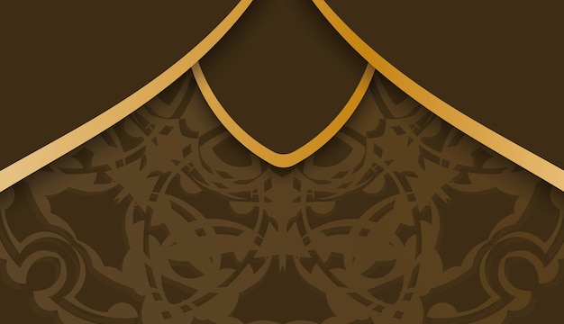 Background in brown color with luxurious gold ornaments for design under your logo