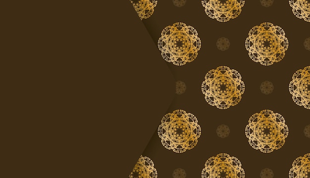 Background in brown color with luxury gold pattern for design under logo or text