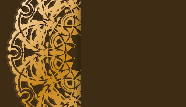 Background in brown color with mandala gold pattern for design under logo or text