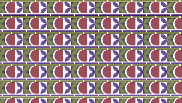 単純な形状とレトロな色の背景世紀の幾何学的な抽象的なベクトルのシームレスなパターン
