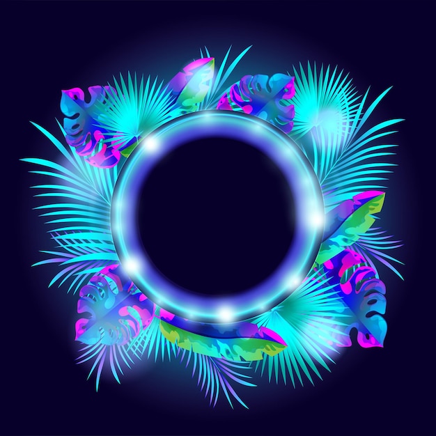 Vector background circle psychedelic color card banner