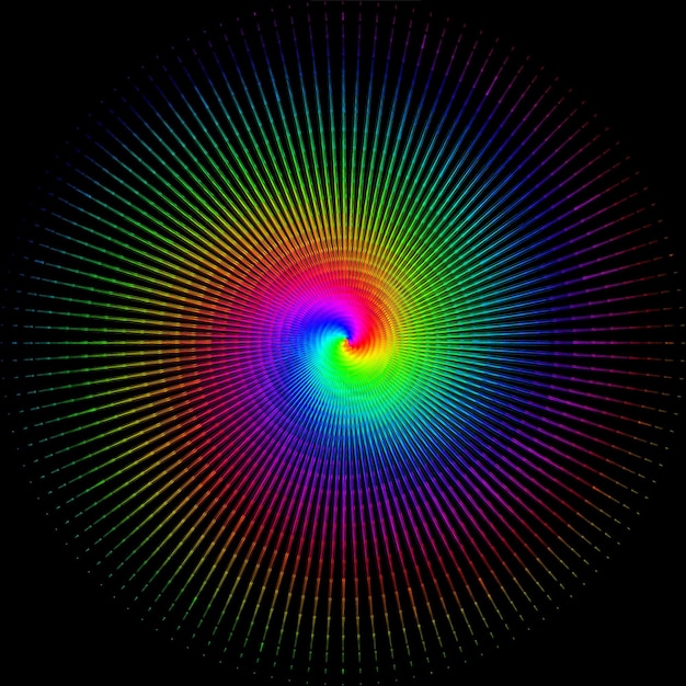 Vector background of colored strokes in the form of a spiral