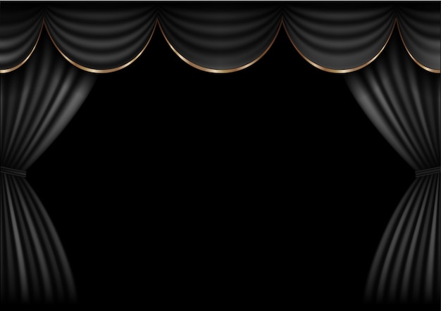 Vector background  curtain stage