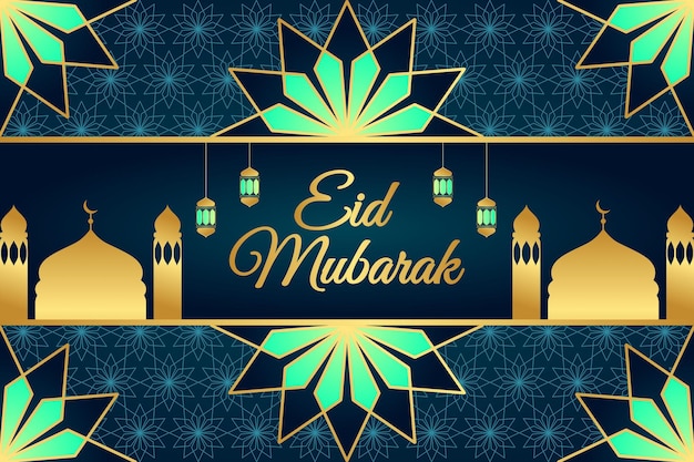 Background design for muslim festival eid mubarak