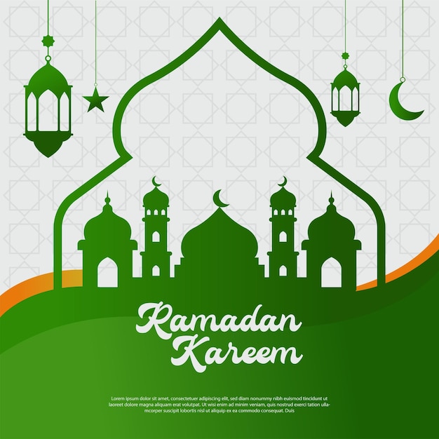 background design with mosque illustration