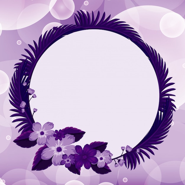 Background design with purple flowers