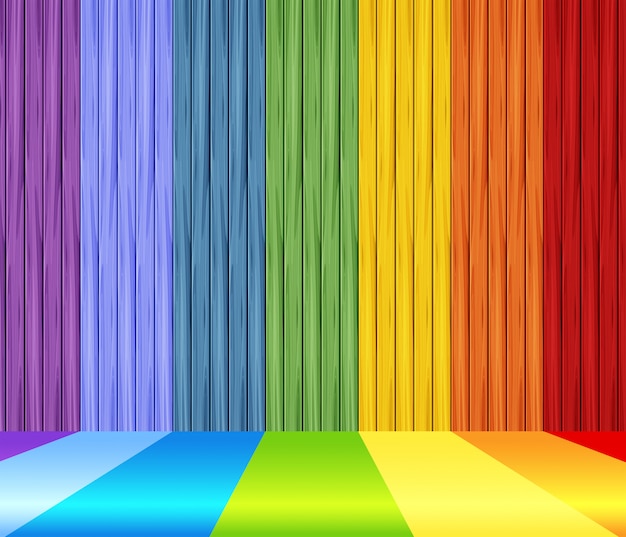 Background design with rainbow wall