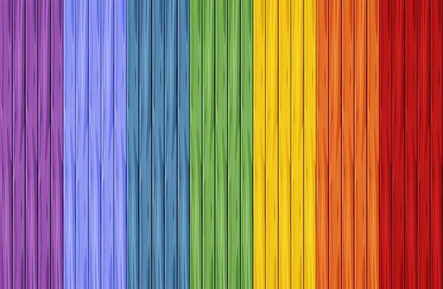 Background design with rainbow on wooden board