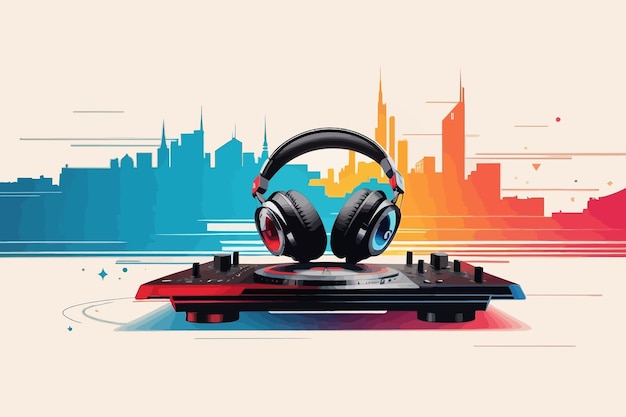 Vector background for dj illustration