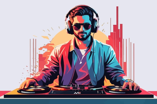 Vector background for dj illustration