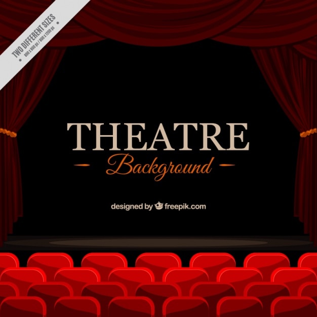 Sfondo del teatro elegante con sedili rossi