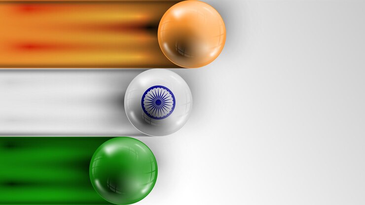 Background flag of India graphic and label