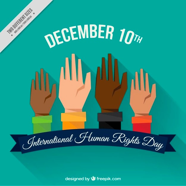 Vector background in flat design of the international human rights day