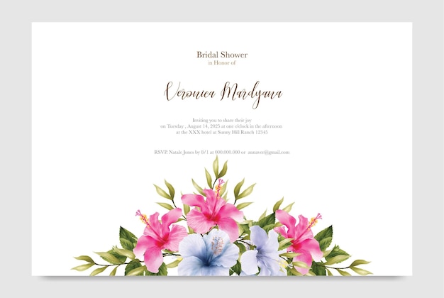 Background floral invitation template set