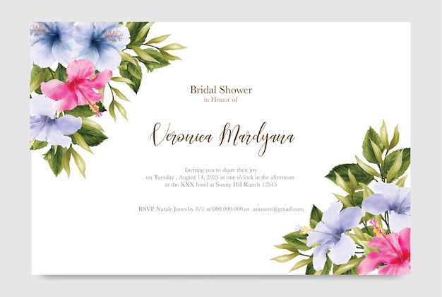 BACKGROUND FLORAL INVITATION TEMPLATE SET