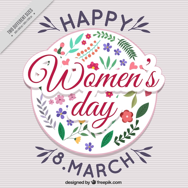 Vector background of floral woman day stickers